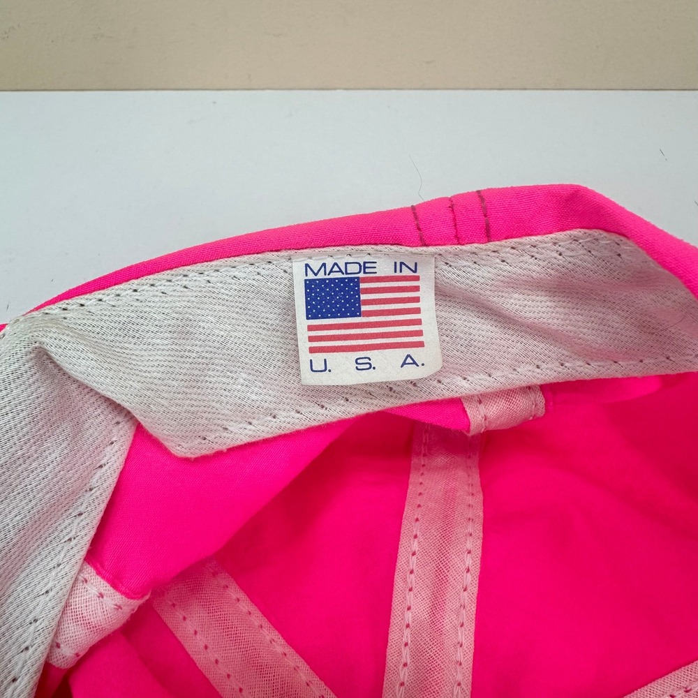 Vintage Pink Panther Hat Adjustable Neon Snapback Made In USA Embroidered 90s - Picture 7 of 7